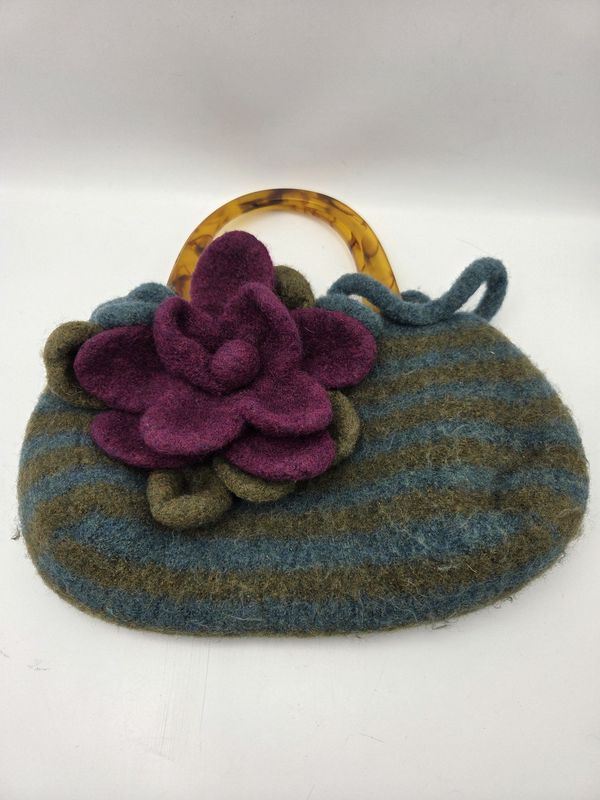 Felted Wool Floral Handbag