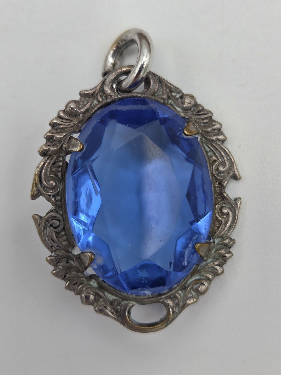 Blue Glass Victorian-Revival Pendant