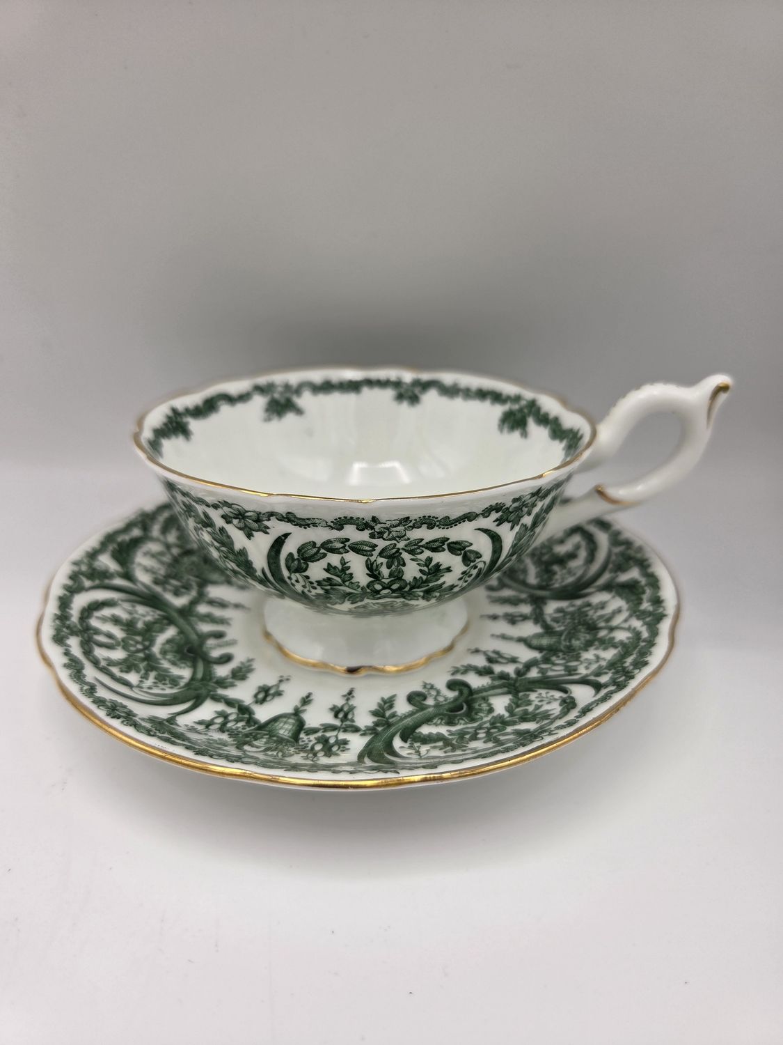 Coalport  Green Teacup &amp; Saucer