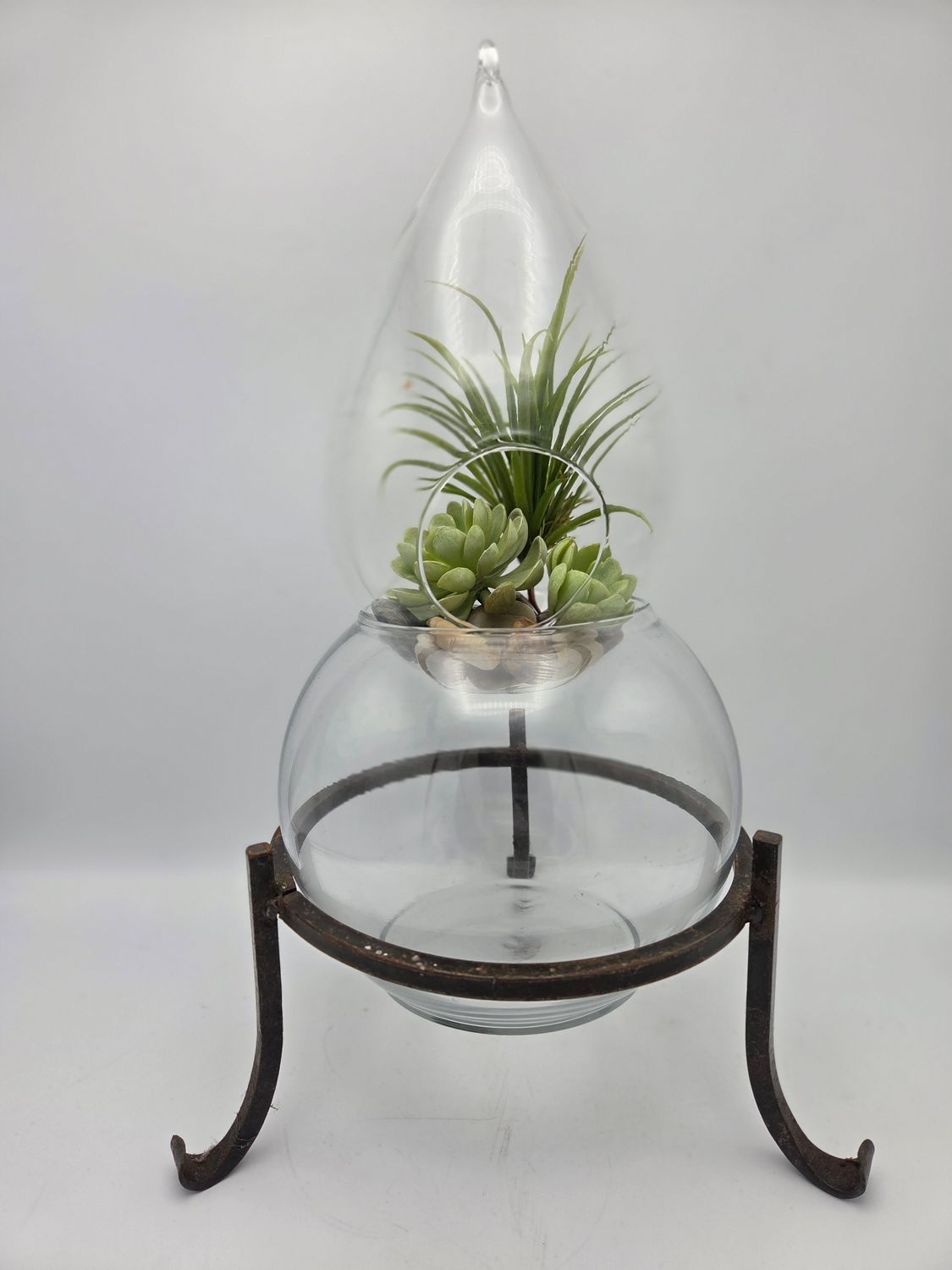 Large Glass Terrarium Iron Stand