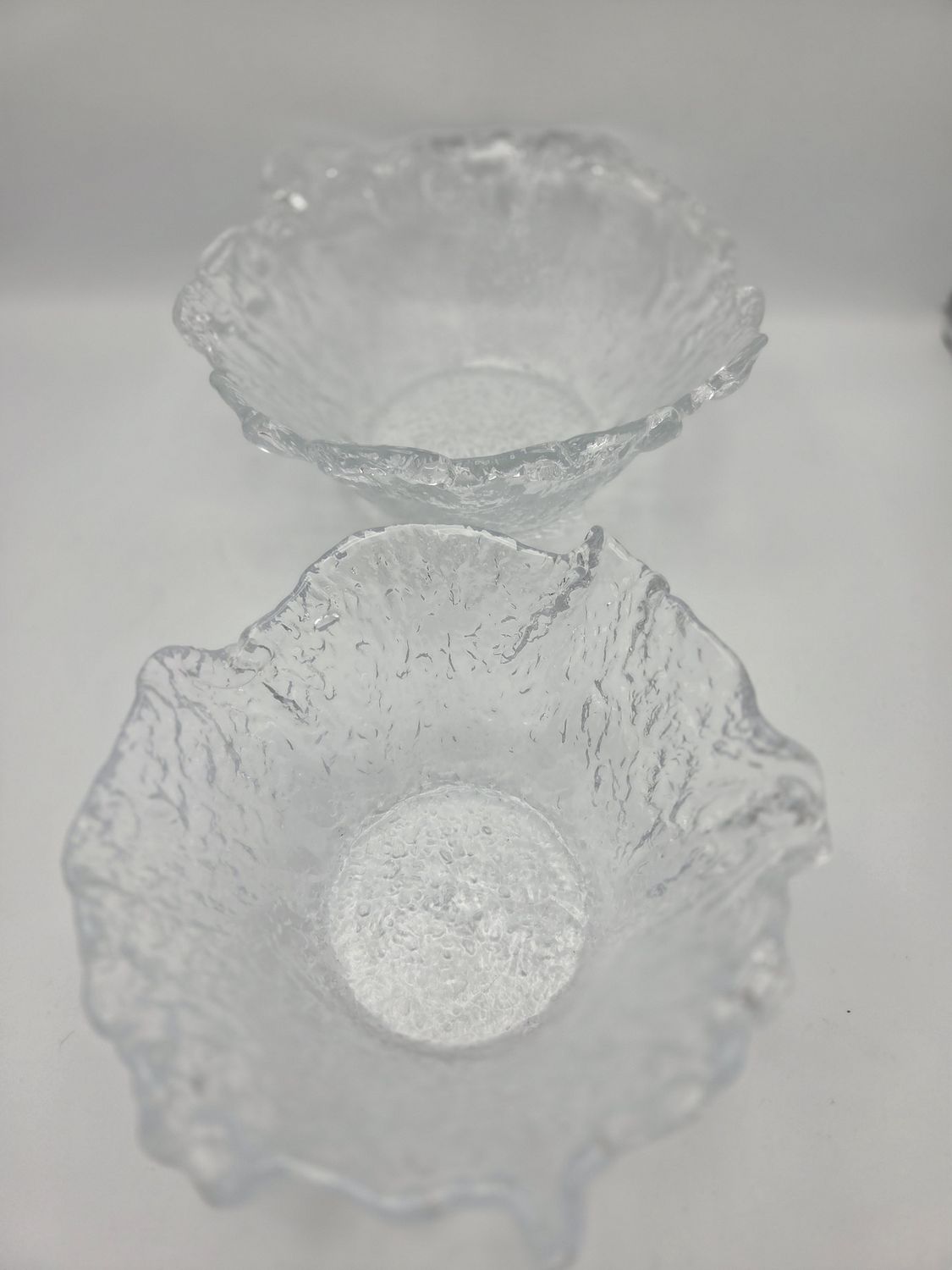 Set of 2 Ice Glass Serving Bowls