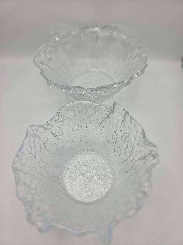 Set of 2 Ice Glass Serving Bowls
