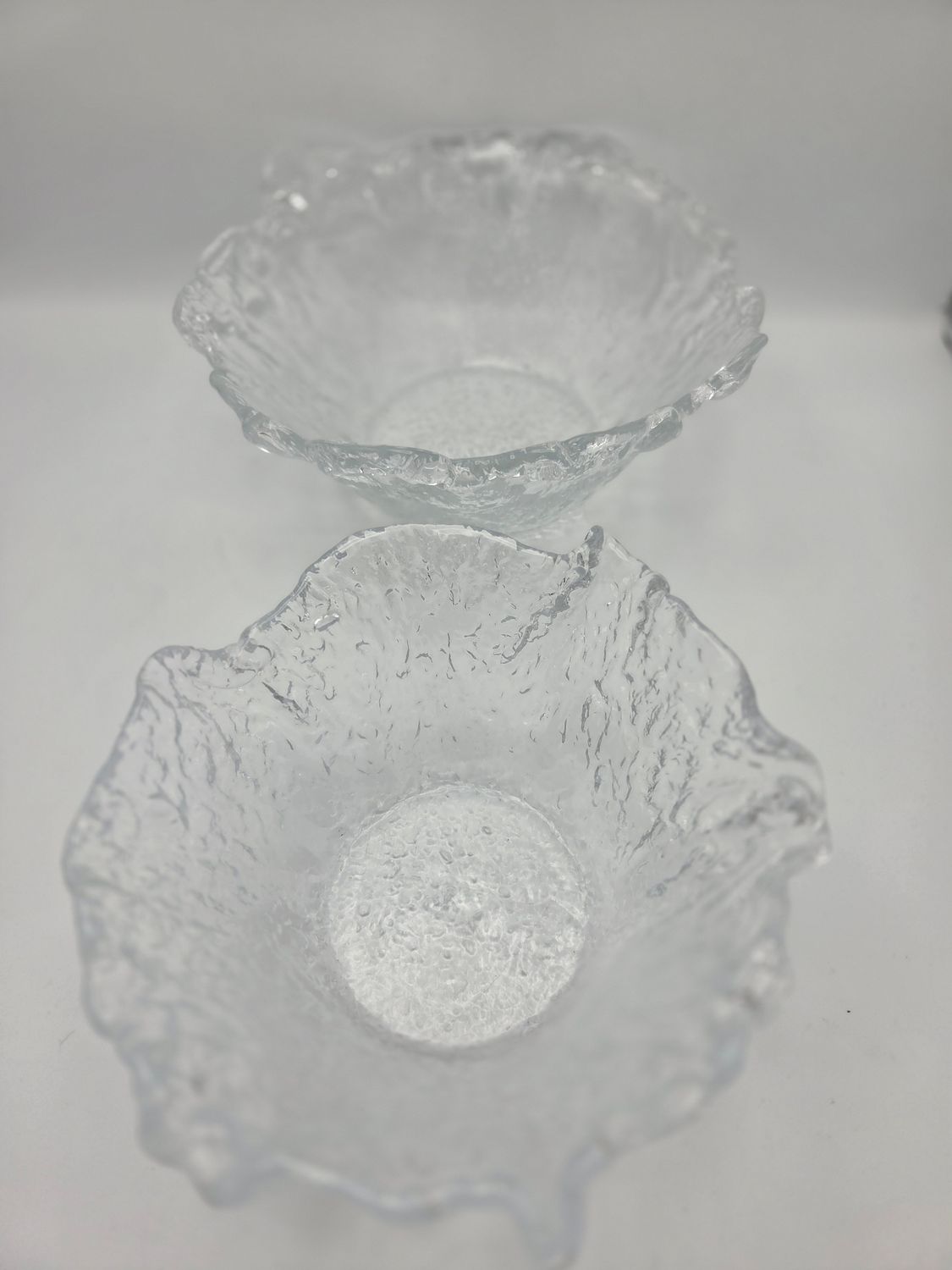 Set of 2 Ice Glass Serving Bowls