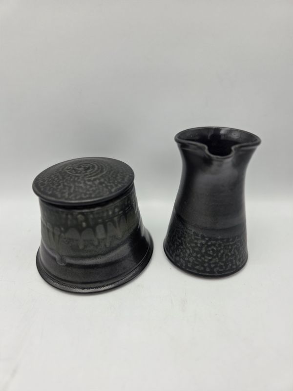 Mark Hudak Black Cream &amp; Sugar Set