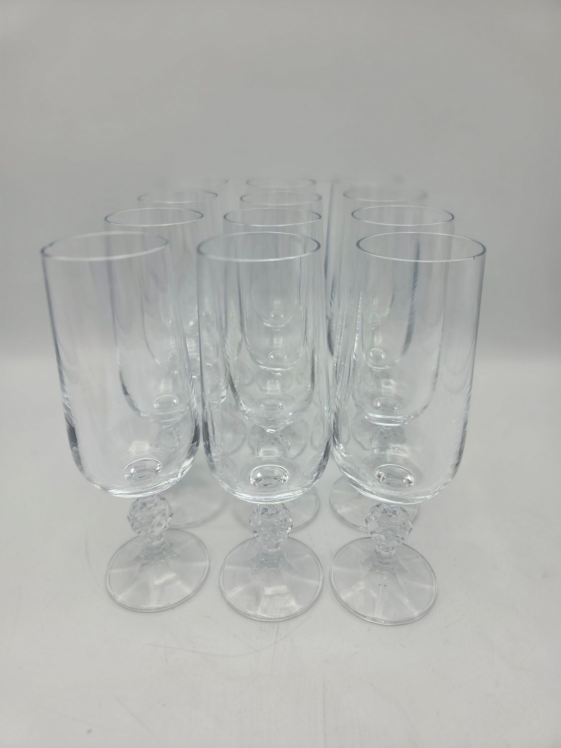 Set of 12 Clear Champagne Flutes