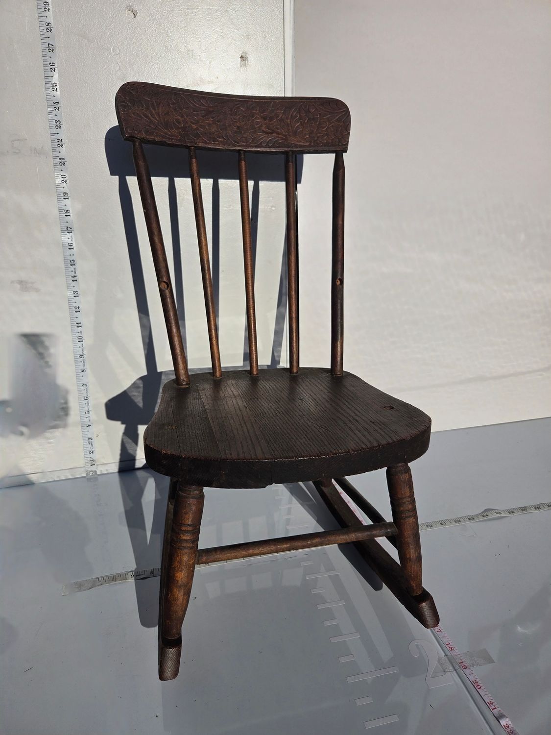 Child Floral Carved Rocking Chair