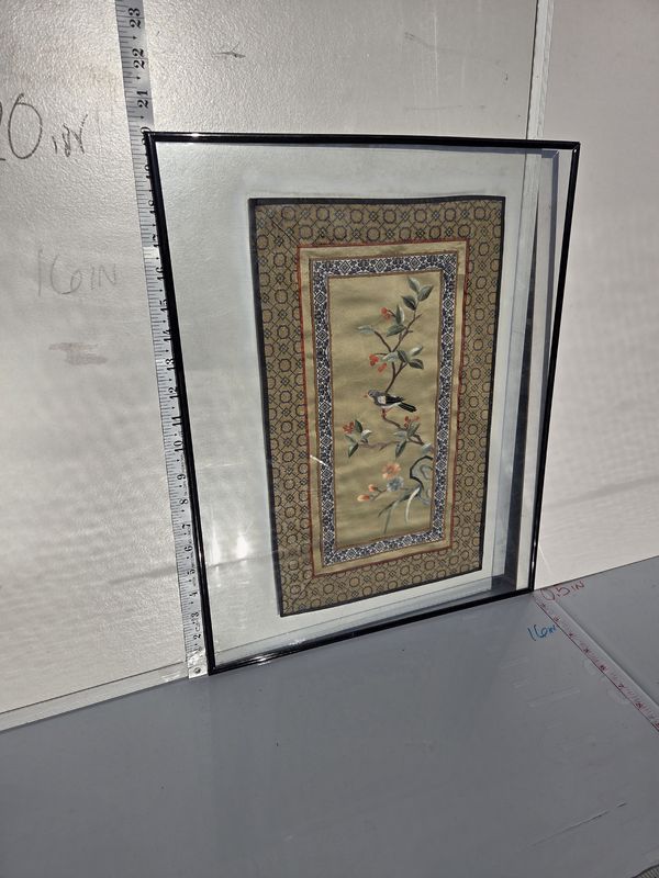 Birds Silk Brocade Panel Wall Art