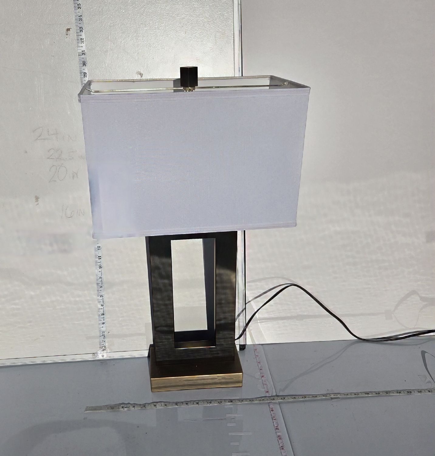 Modern Rectangular Metal Table Lamp