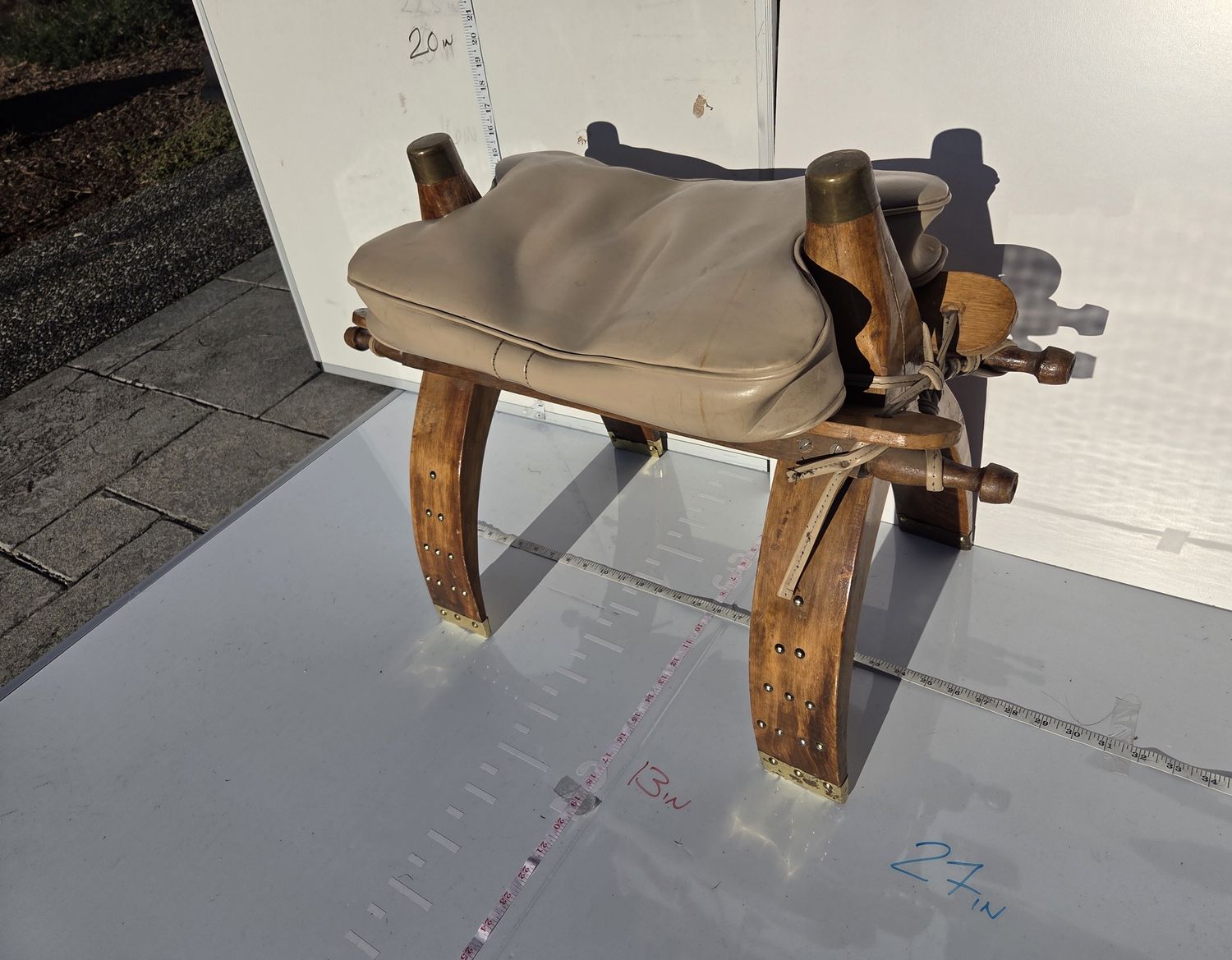 Vintage Equestrian Saddle Stool