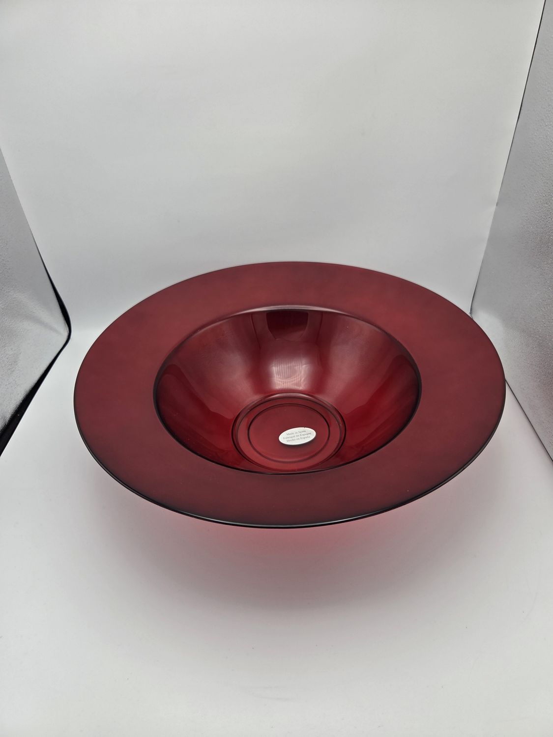 Red Art Glass Serving Bowl &amp; Charger