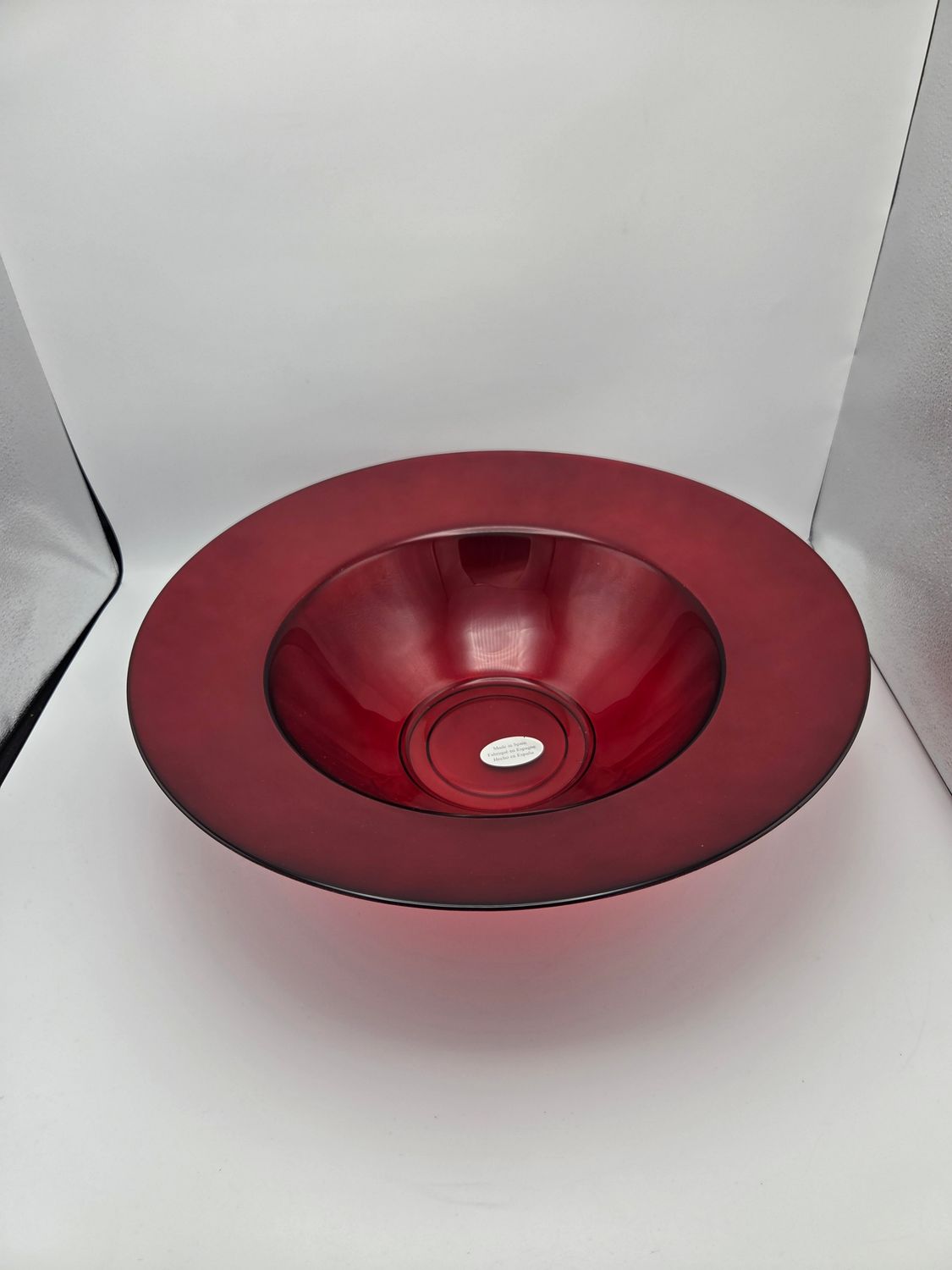 Red Art Glass Serving Bowl &amp; Charger