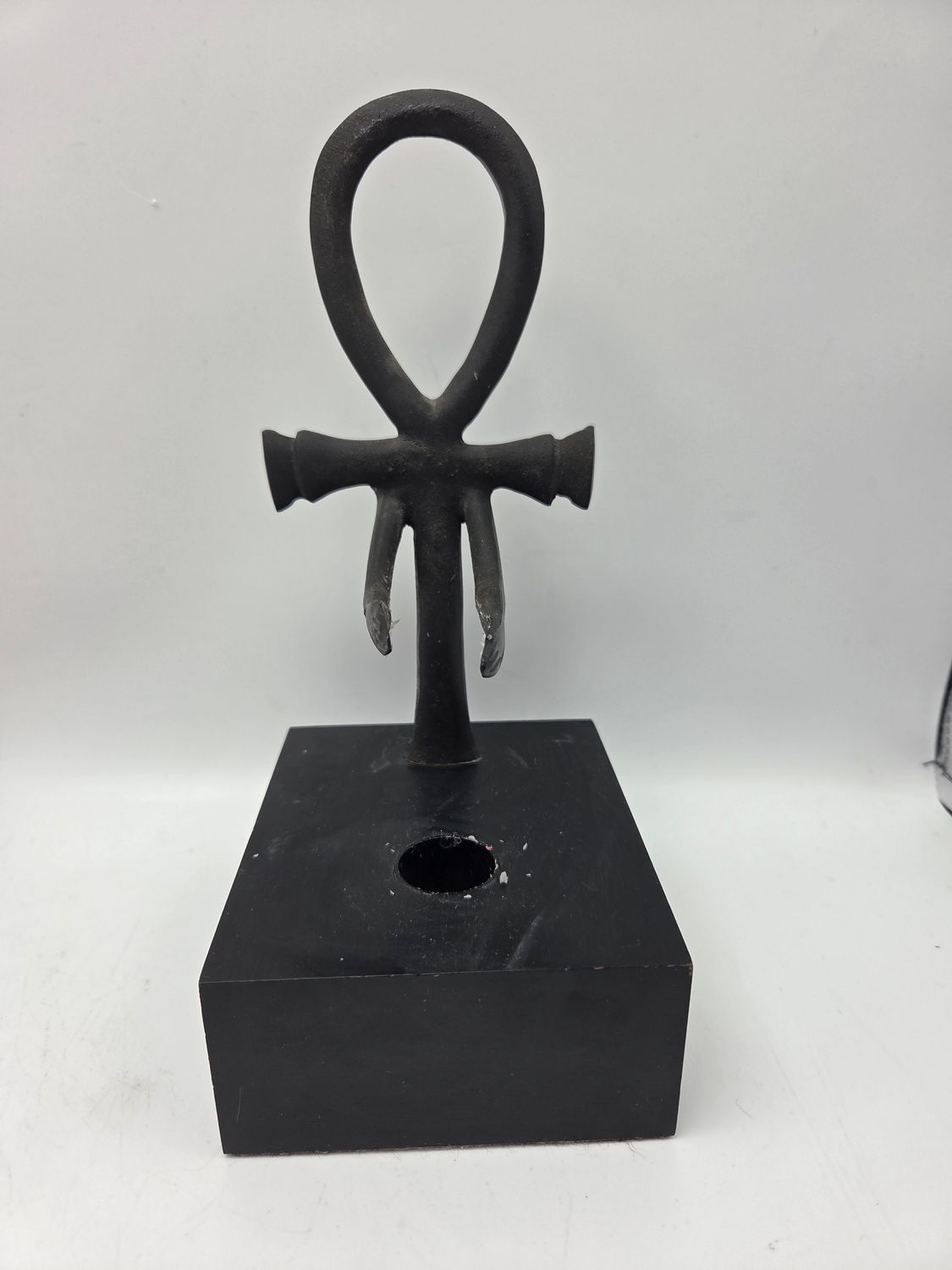 Black Ankh Taper Candle Holder