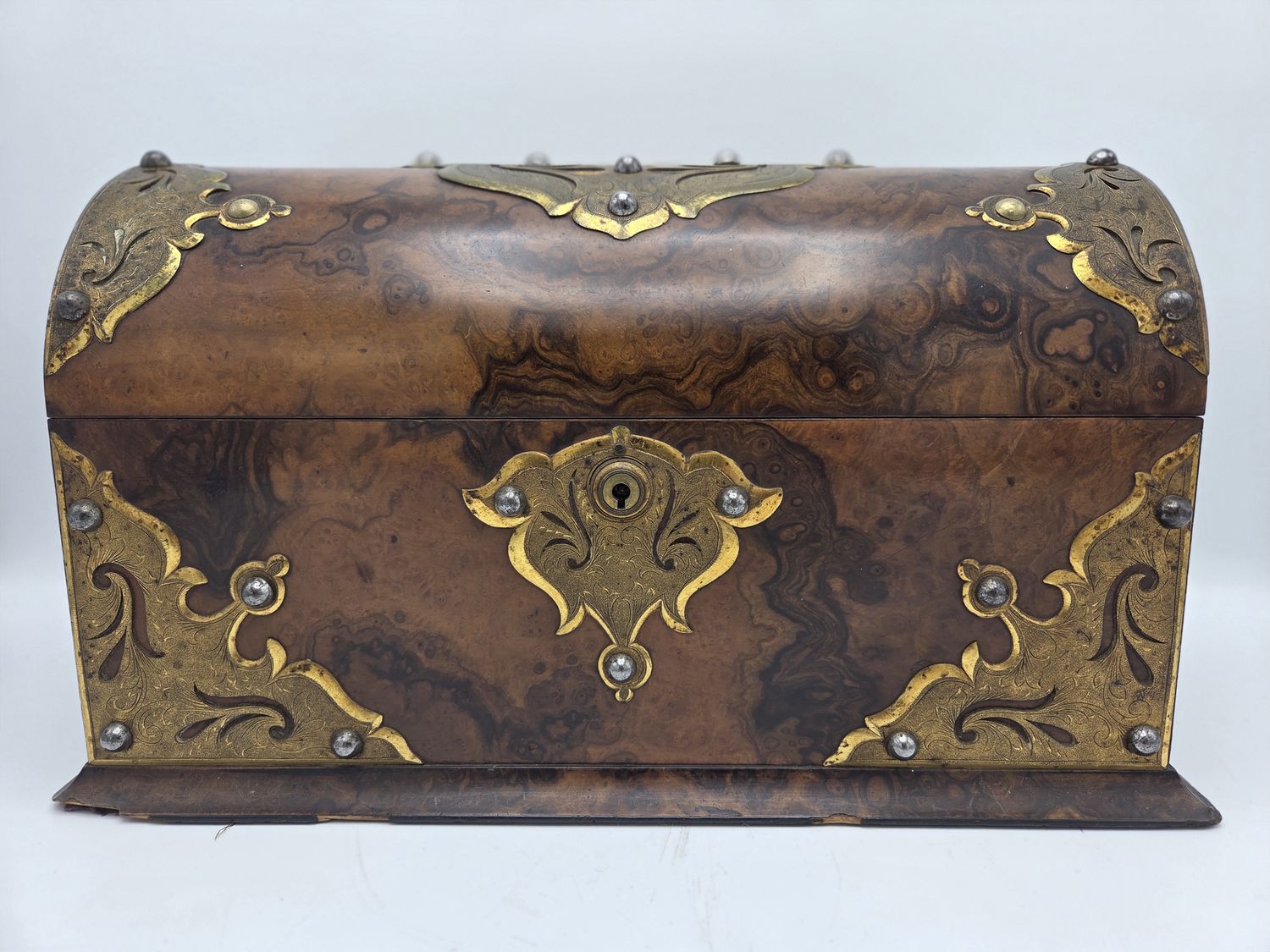 Ant. Victorian Burr Walnut Tea Caddy