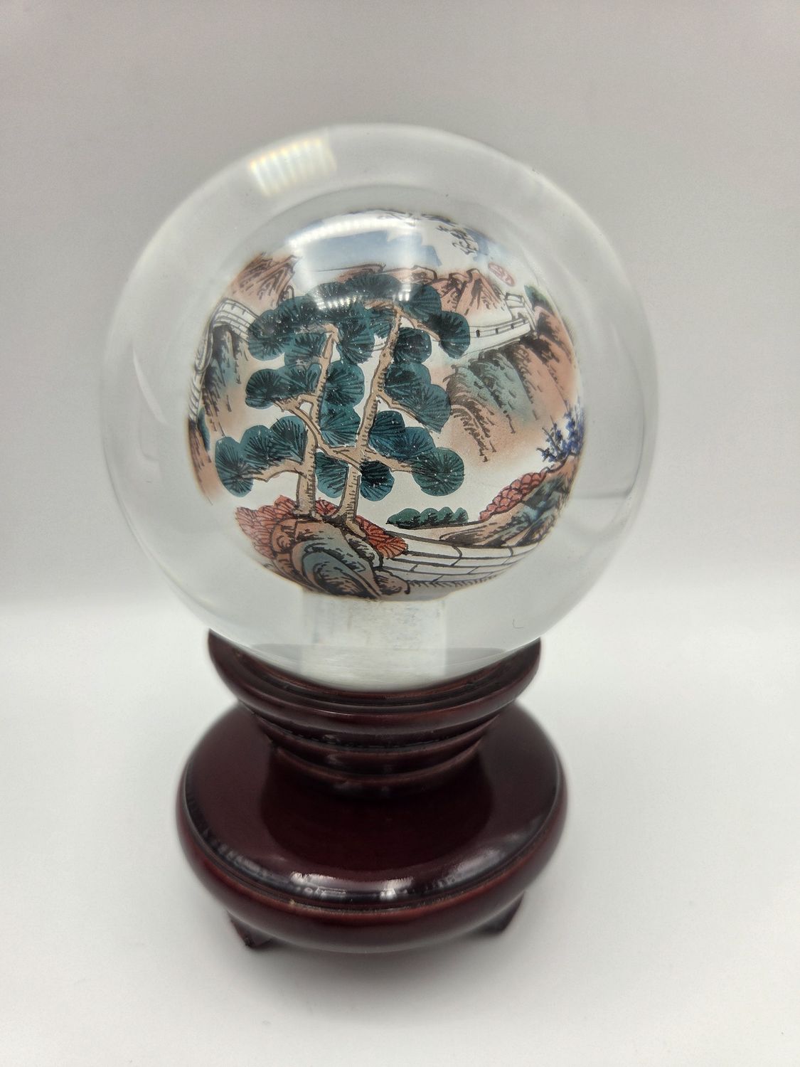 Oriental Scenic Crystal Ball Paperweight