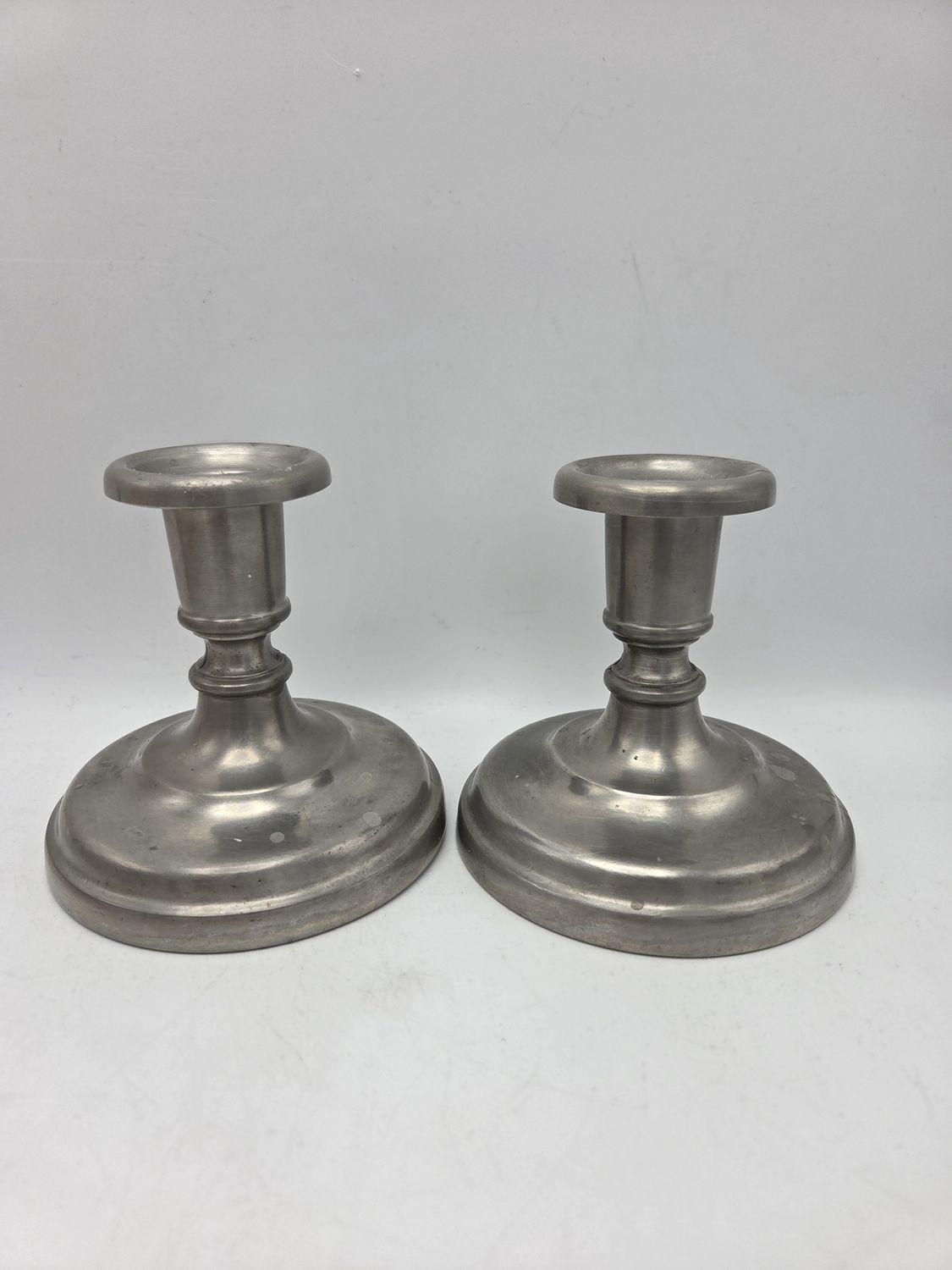 2 Vintage Americana Pewter Candlesticks