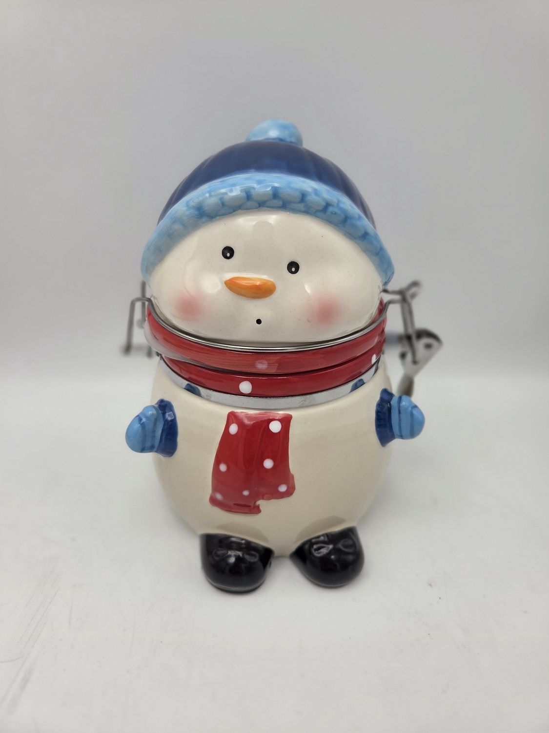 Vintage Snowman Ceramic Cookie Jar