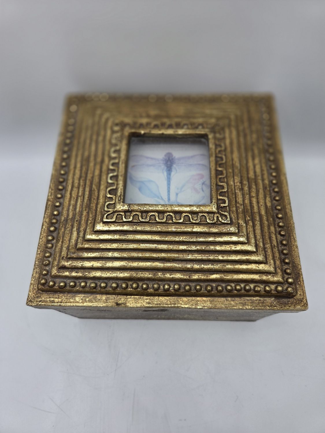 Dragonfly Inset Gilt Decorative Box
