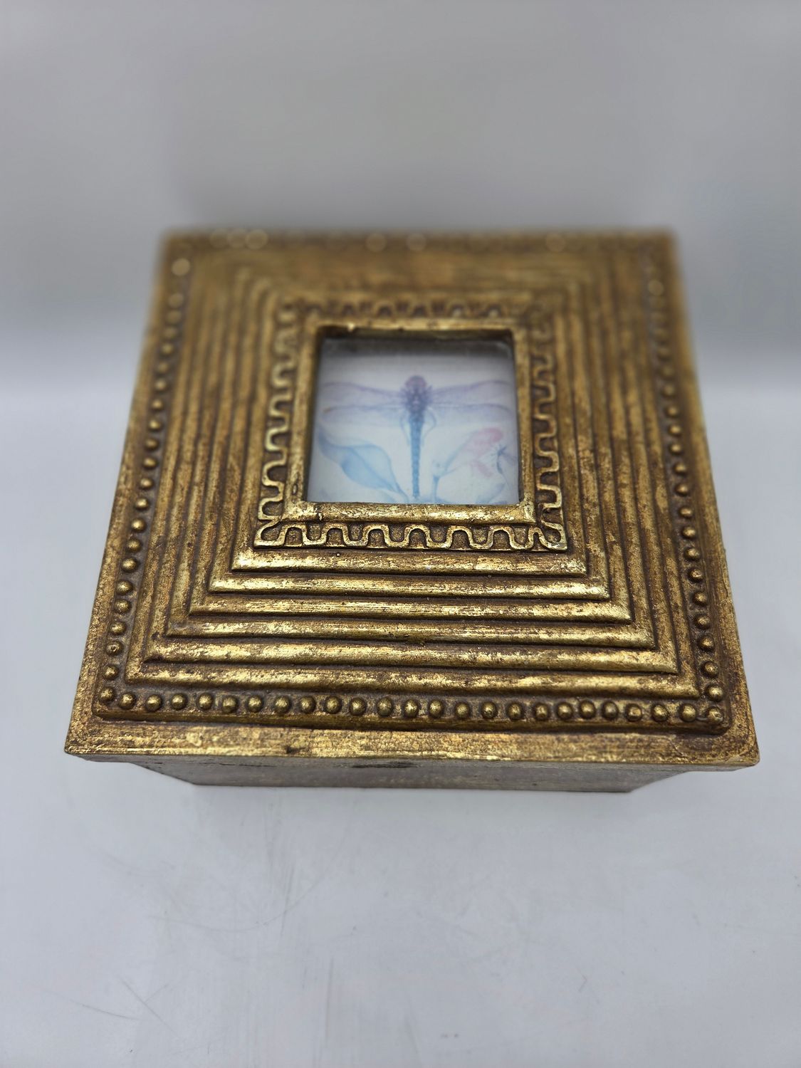 Dragonfly Inset Gilt Decorative Box