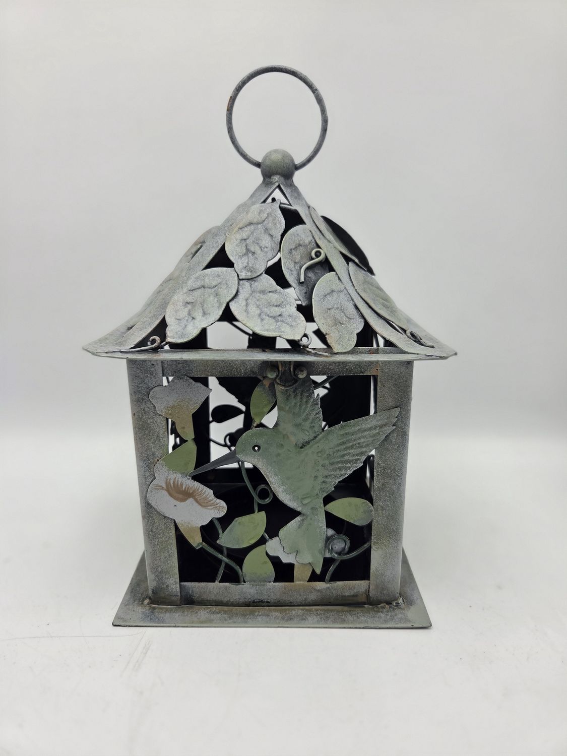 Metal Hummingbird Garden Lantern