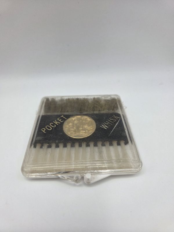 Vintage Pocket Whisk Brush Monogram Medallion