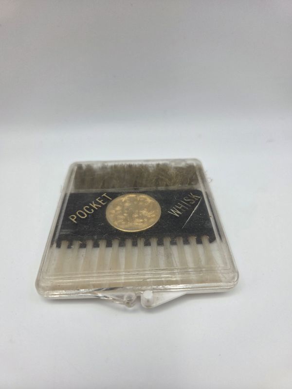 Vintage Pocket Whisk Brush Monogram Medallion