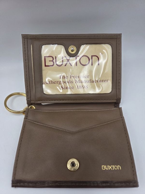 Buxton Brown Leather Key Ring Wallet