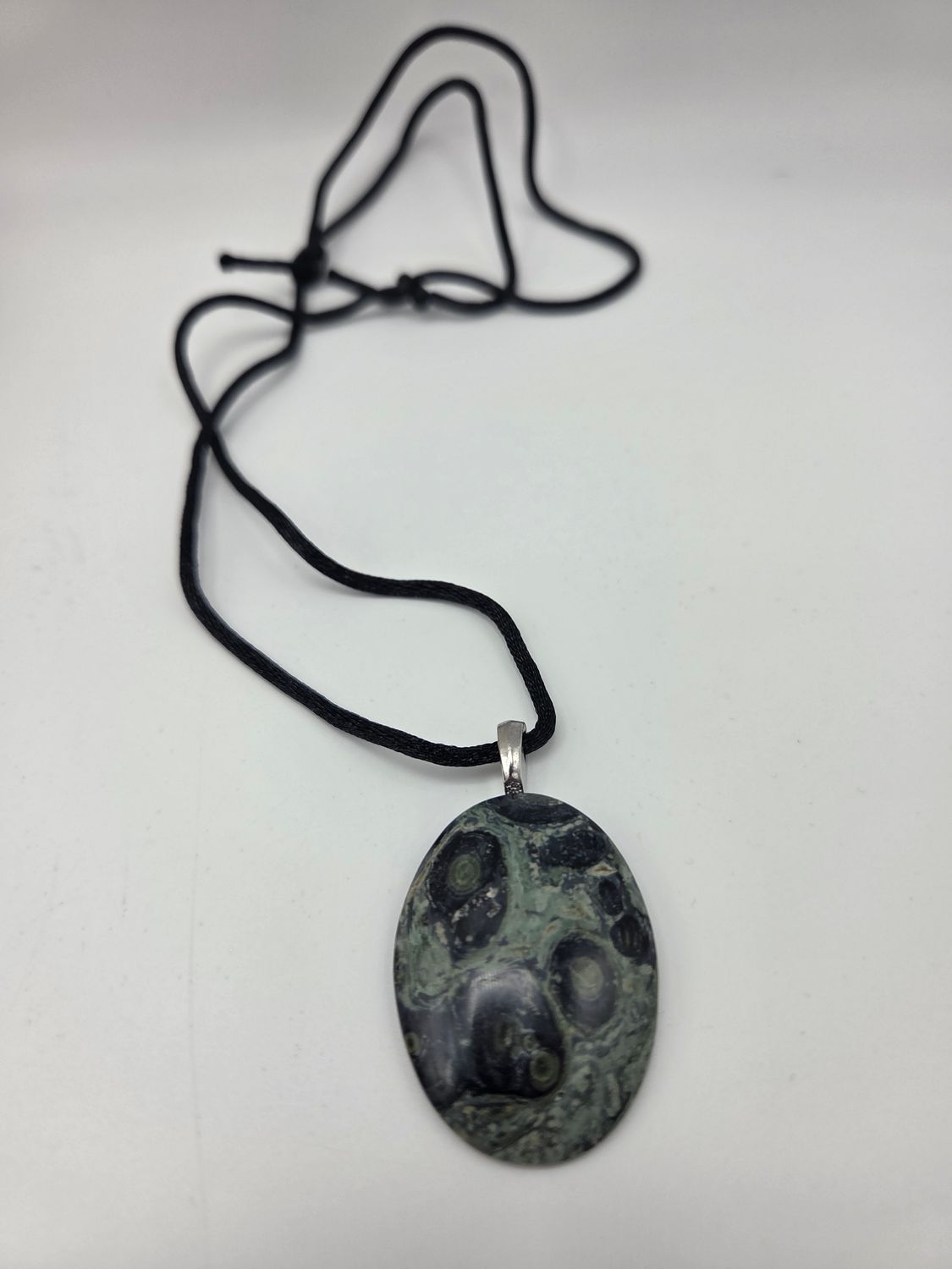 Kambaba Jasper Oval Pendant Necklace