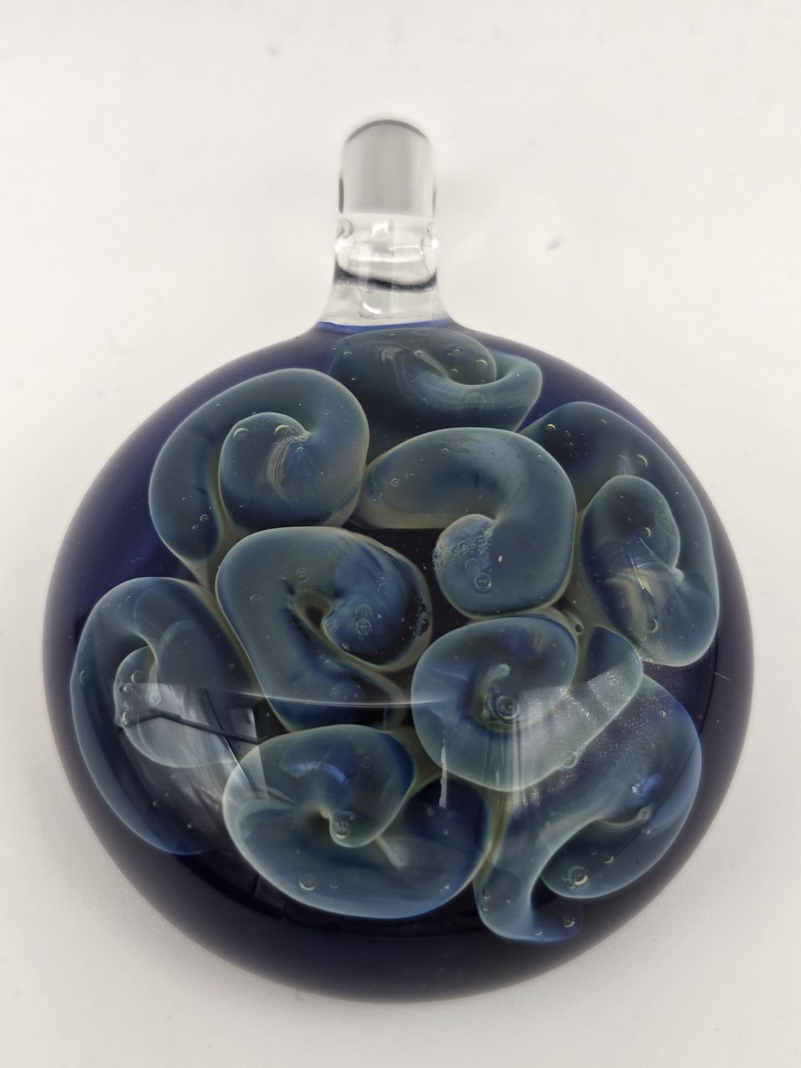 Handmade Blue Lampwork Glass Pendant
