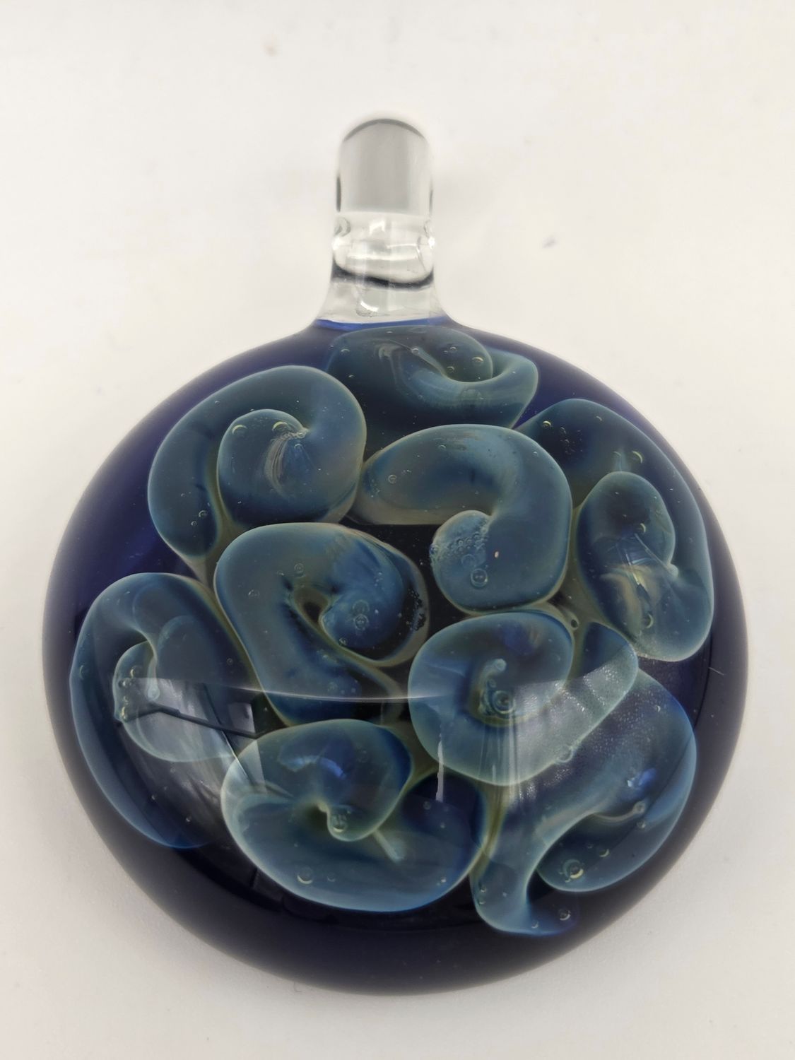Handmade Blue Lampwork Glass Pendant