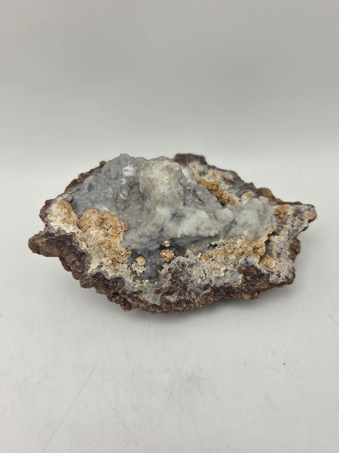 Botryoidal Chalcedony Geode Mineral Specimen
