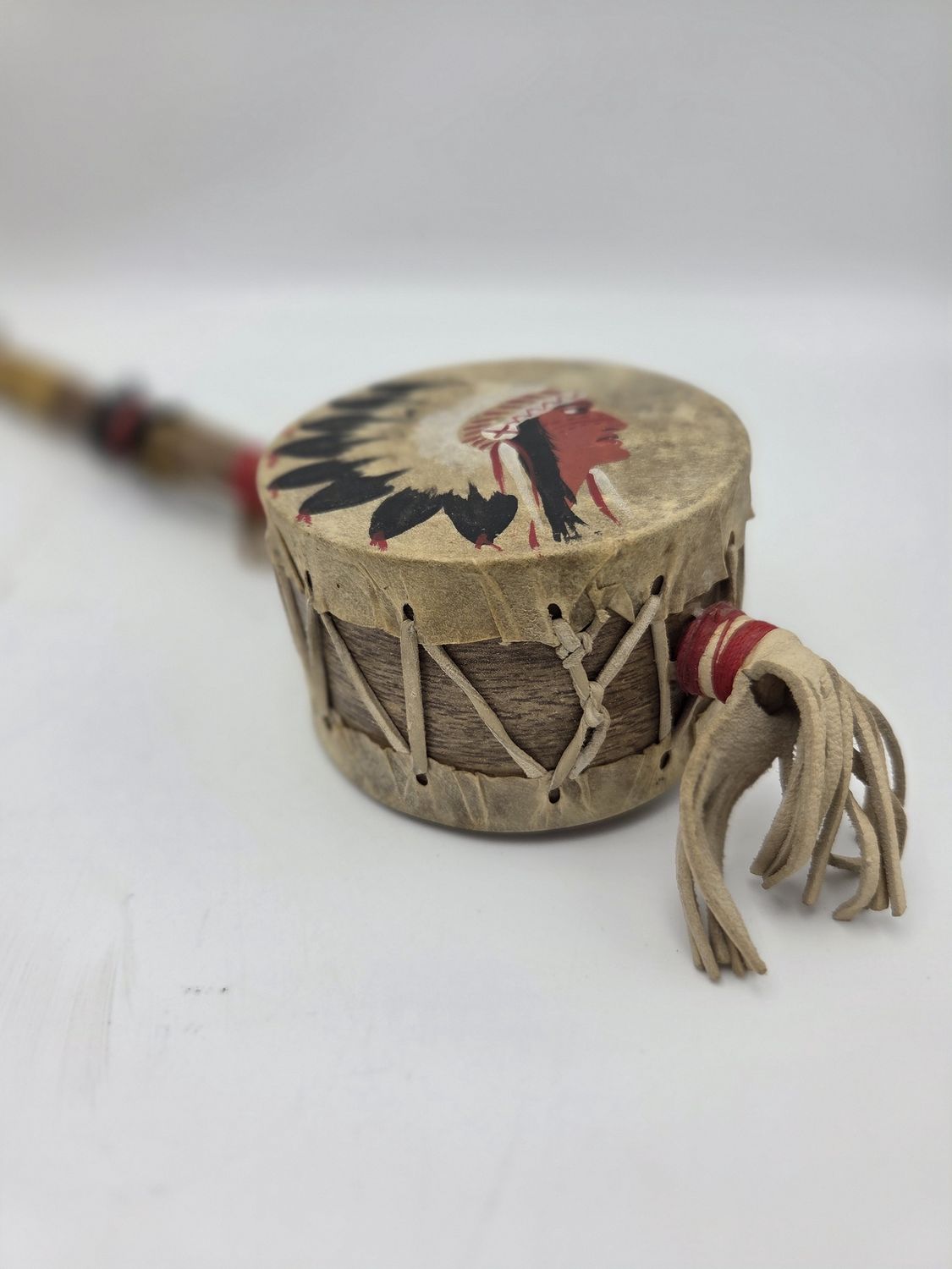 Vintage Native American Hand Drum Rattle