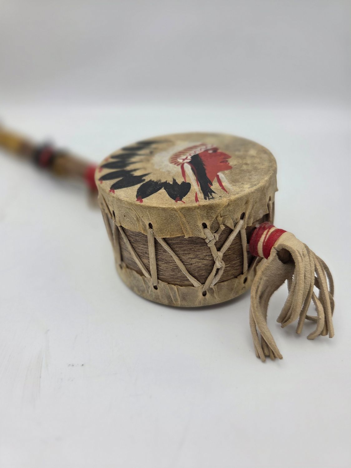 Vintage Native American Hand Drum Rattle