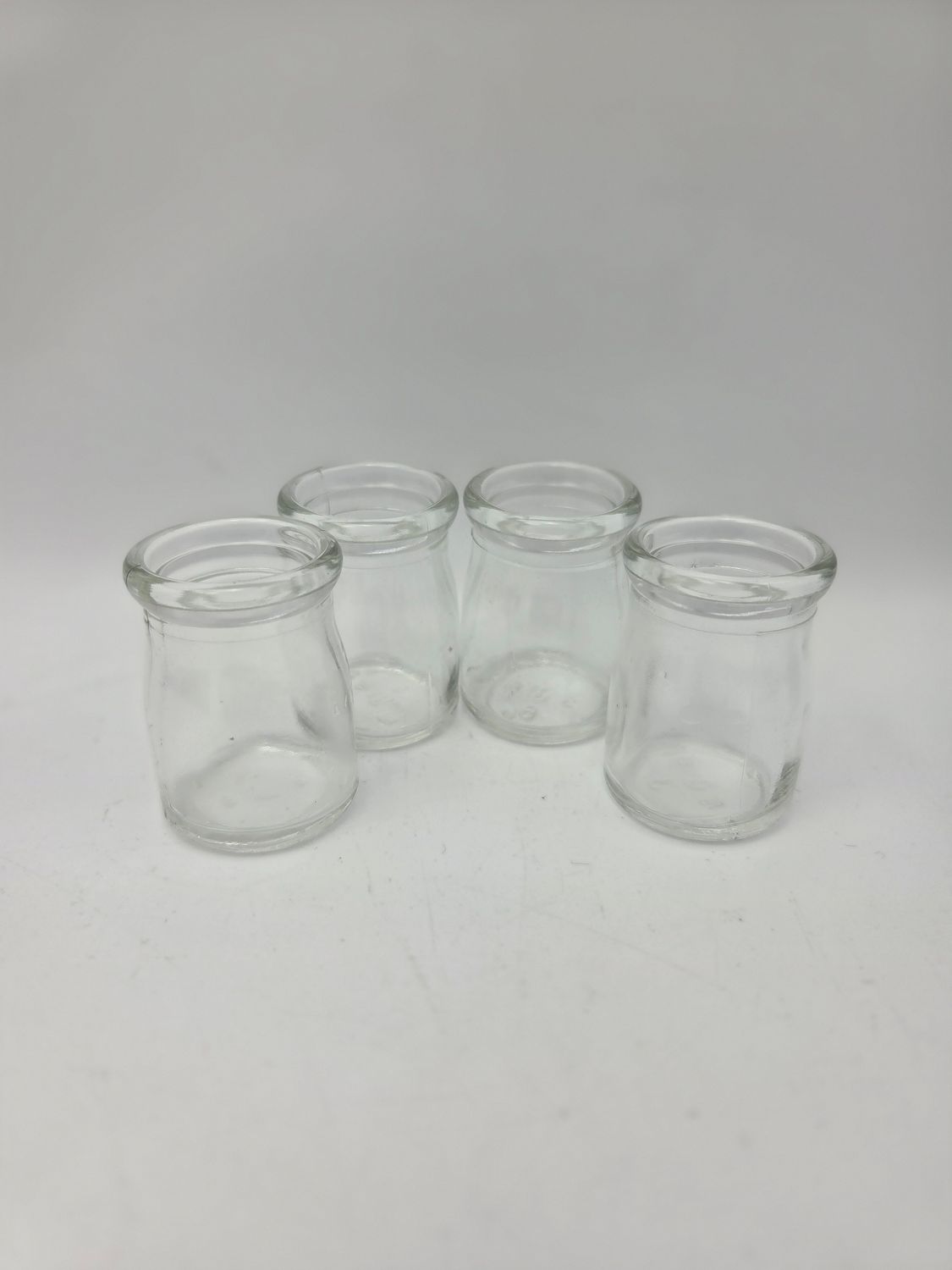 4 Small Clear Rimmed Mini Glasses