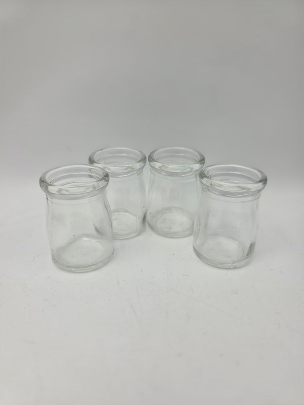4 Small Clear Rimmed Mini Glasses