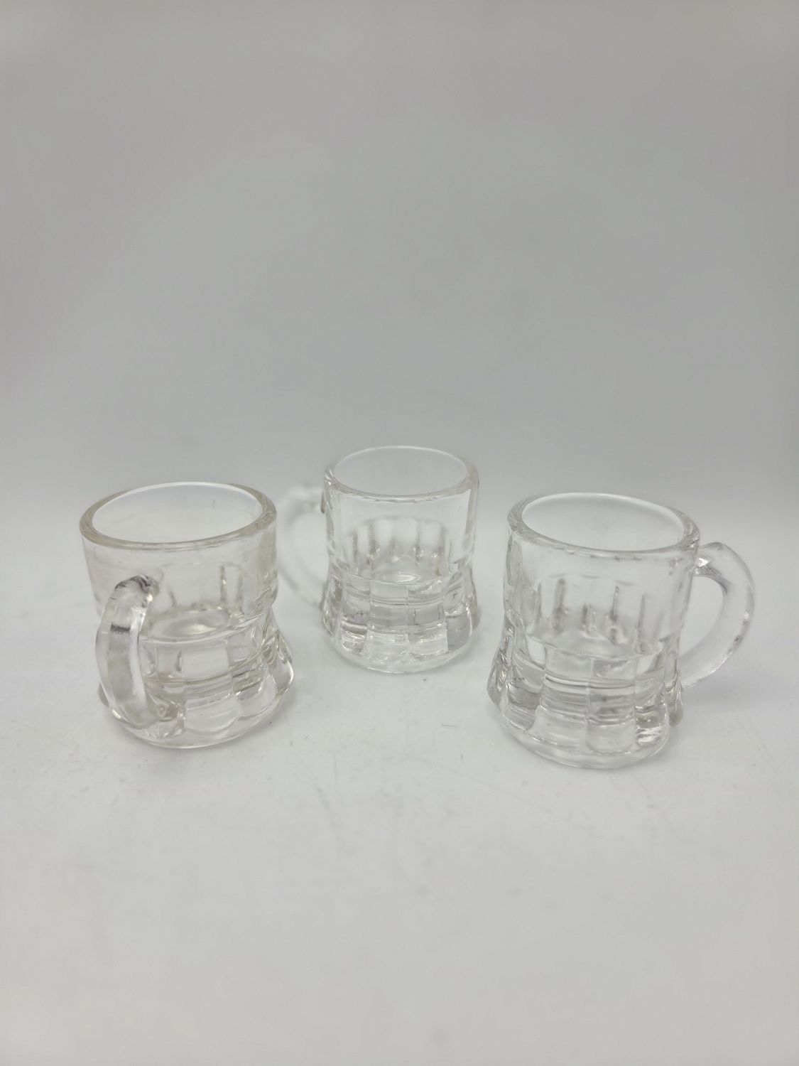 3 Vintage Federal Glass Mini Beer Mug