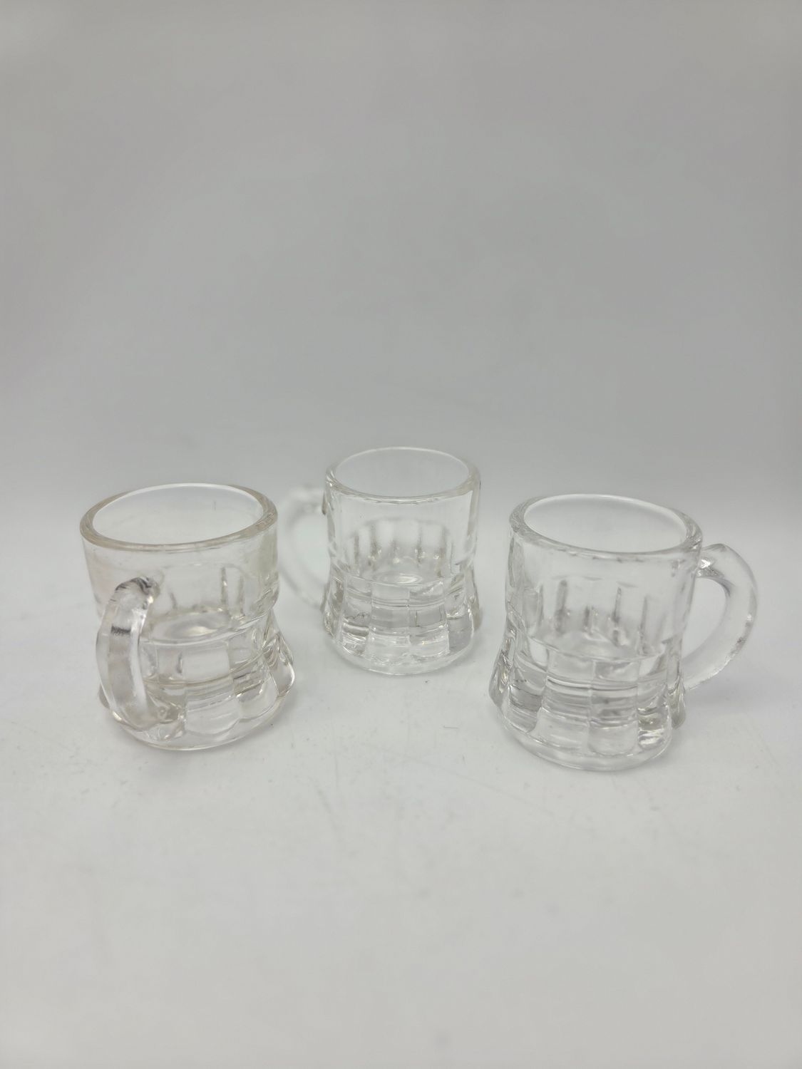 3 Vintage Federal Glass Mini Beer Mug