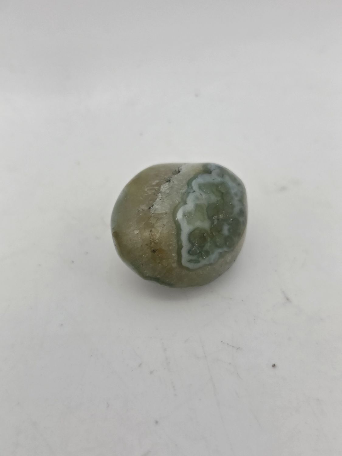 Chalcedony Palm Stone with Druzy Quartz Pocket