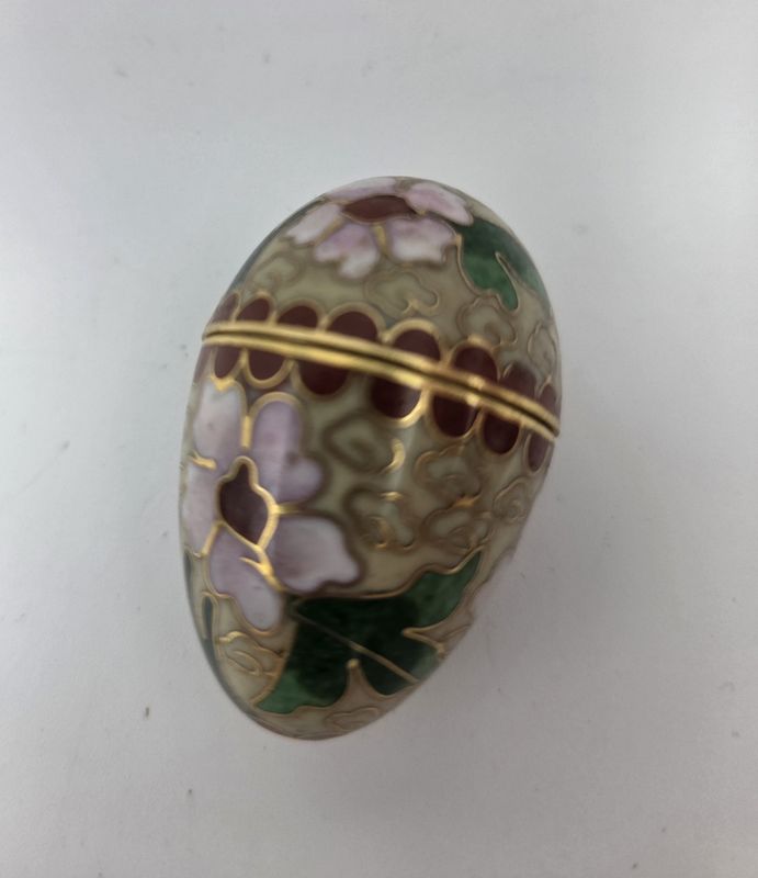 Cloisonne Hinged Egg Trinket Box