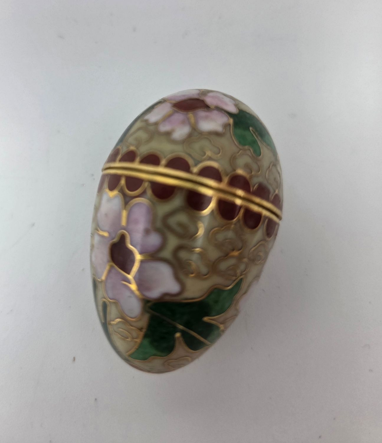 Cloisonne Hinged Egg Trinket Box