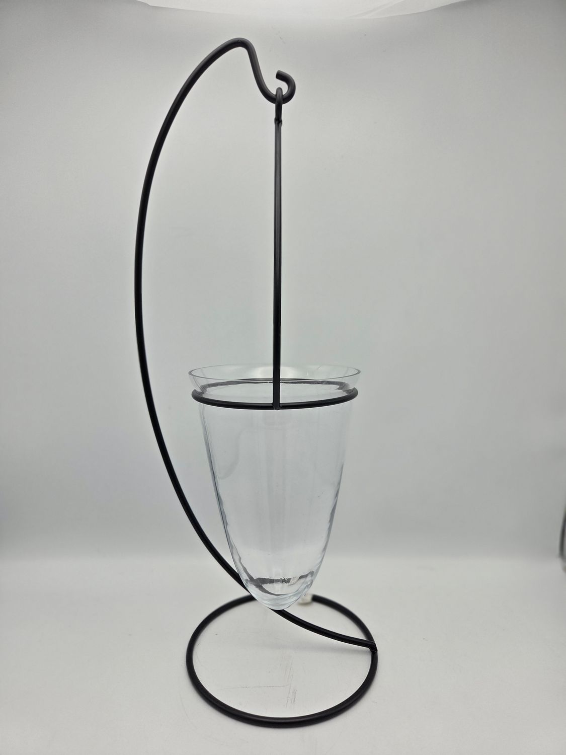 Tall Hanging Glass Metal Hurricane Vase