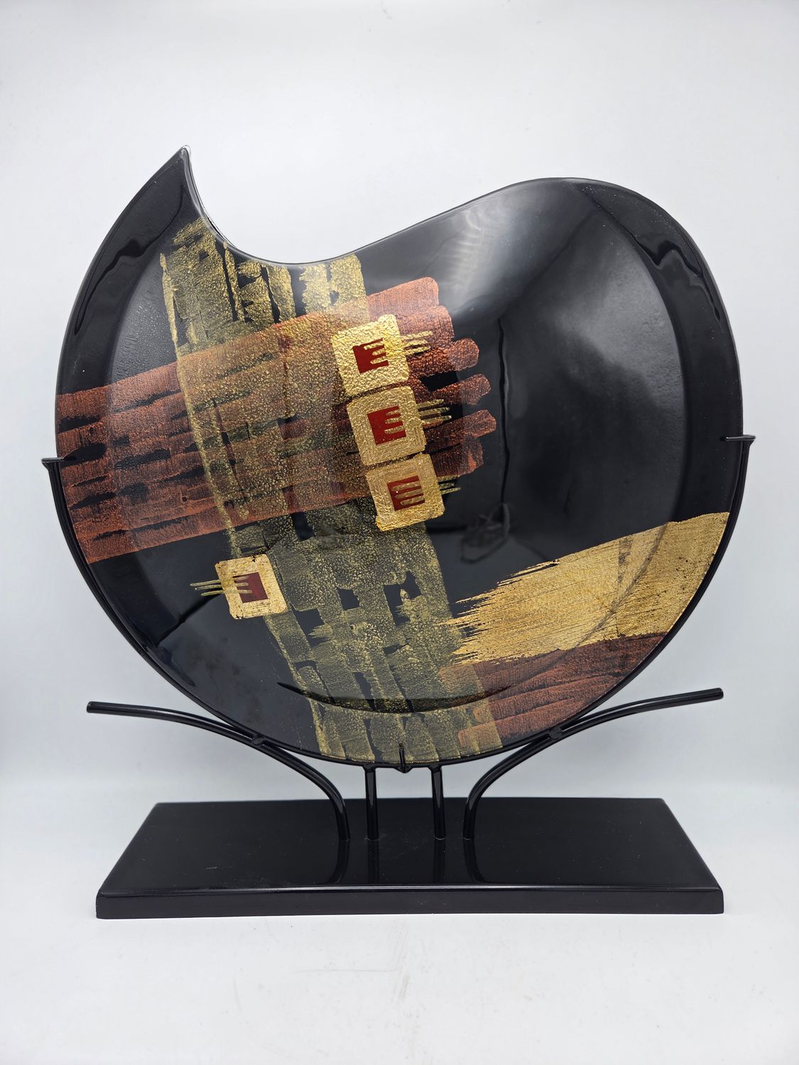 Gold, Copper, Black Abstract Art Sculpture