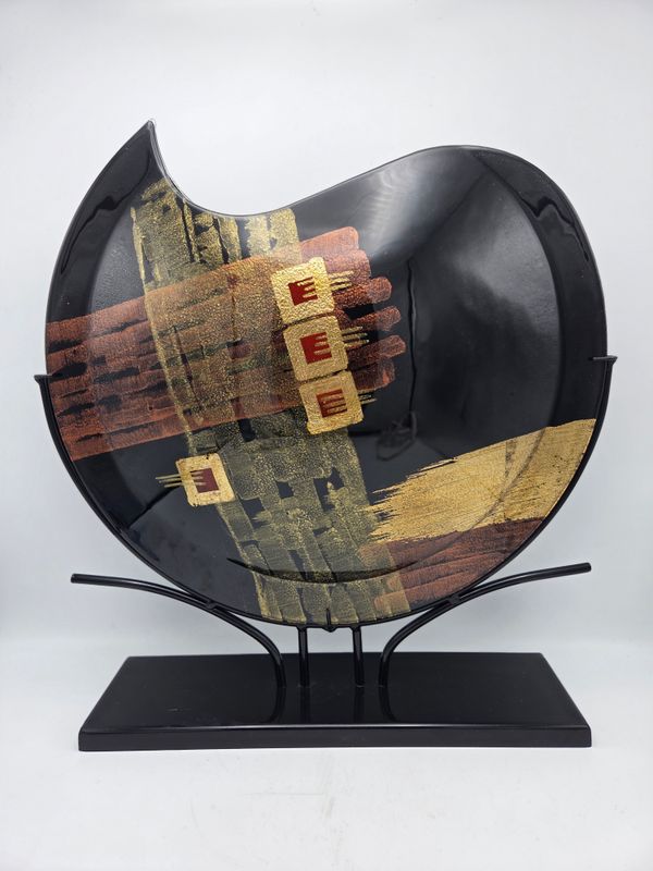 Gold, Copper, Black Abstract Art Sculpture