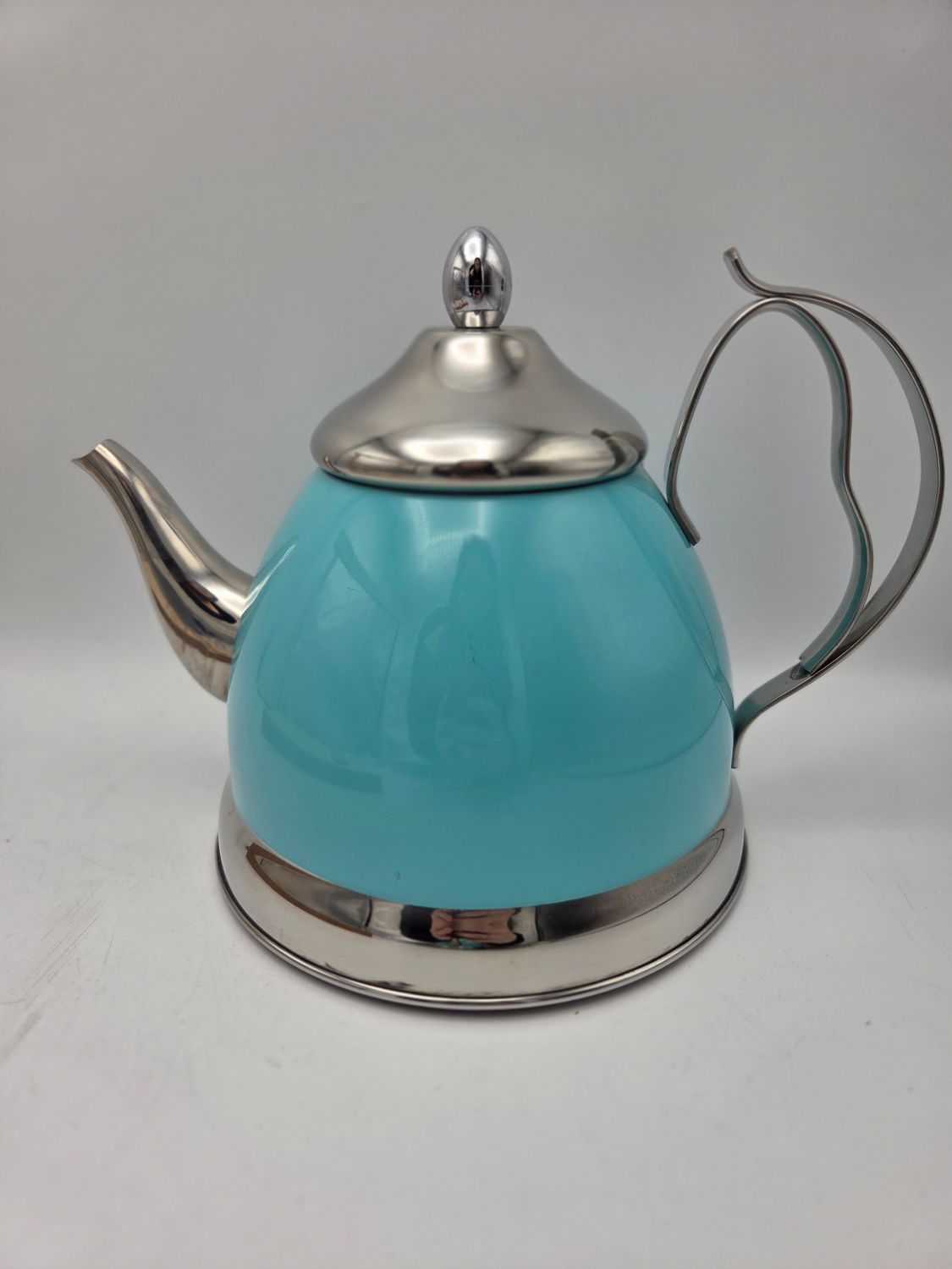 Creative Home Blue Stainless Steel Teapot