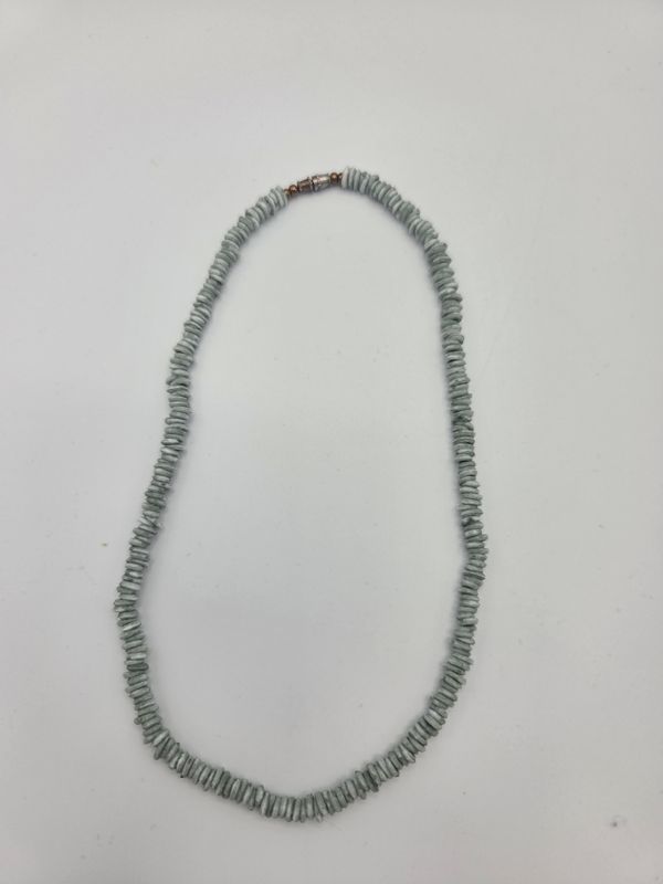 Gray White Heishi Bead Necklace