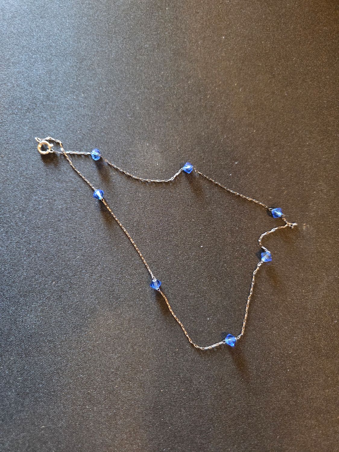 Blue Acrylic Bead Necklace