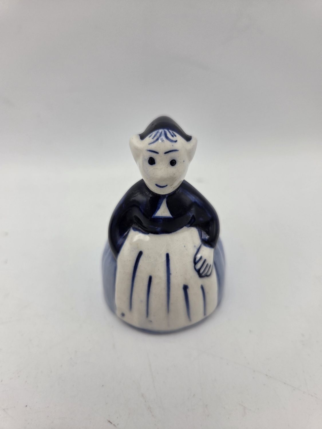 Delft Blue Dutch Girl Ceramic Bell Figurine