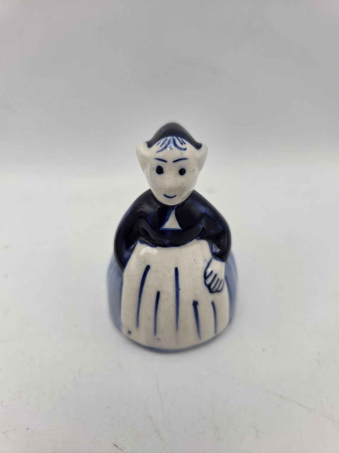 Delft Blue Dutch Girl Ceramic Bell Figurine