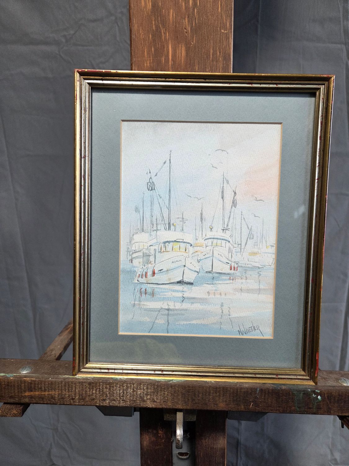 Marina Boat Scene - Nell Wheeler