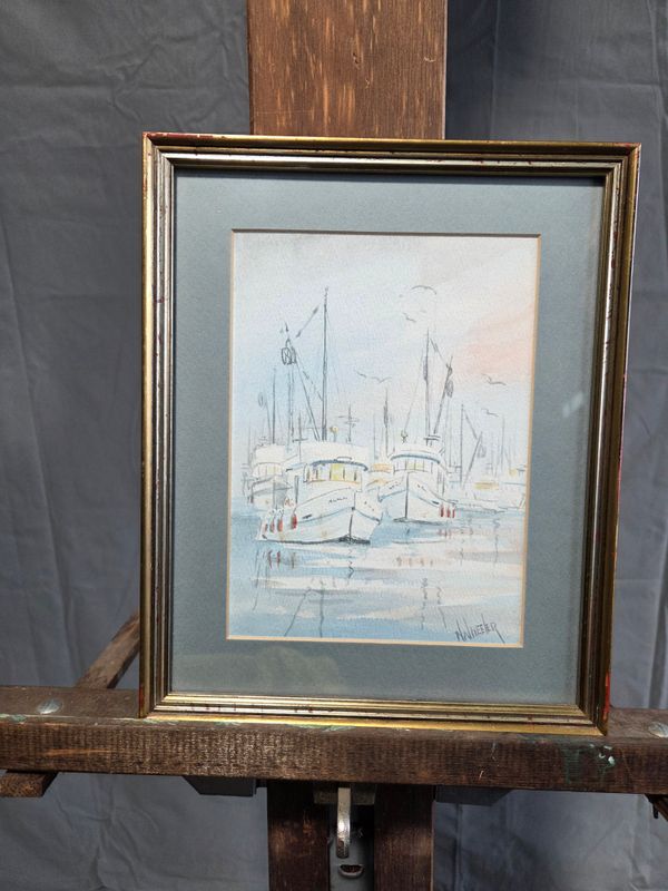 Marina Boat Scene - Nell Wheeler
