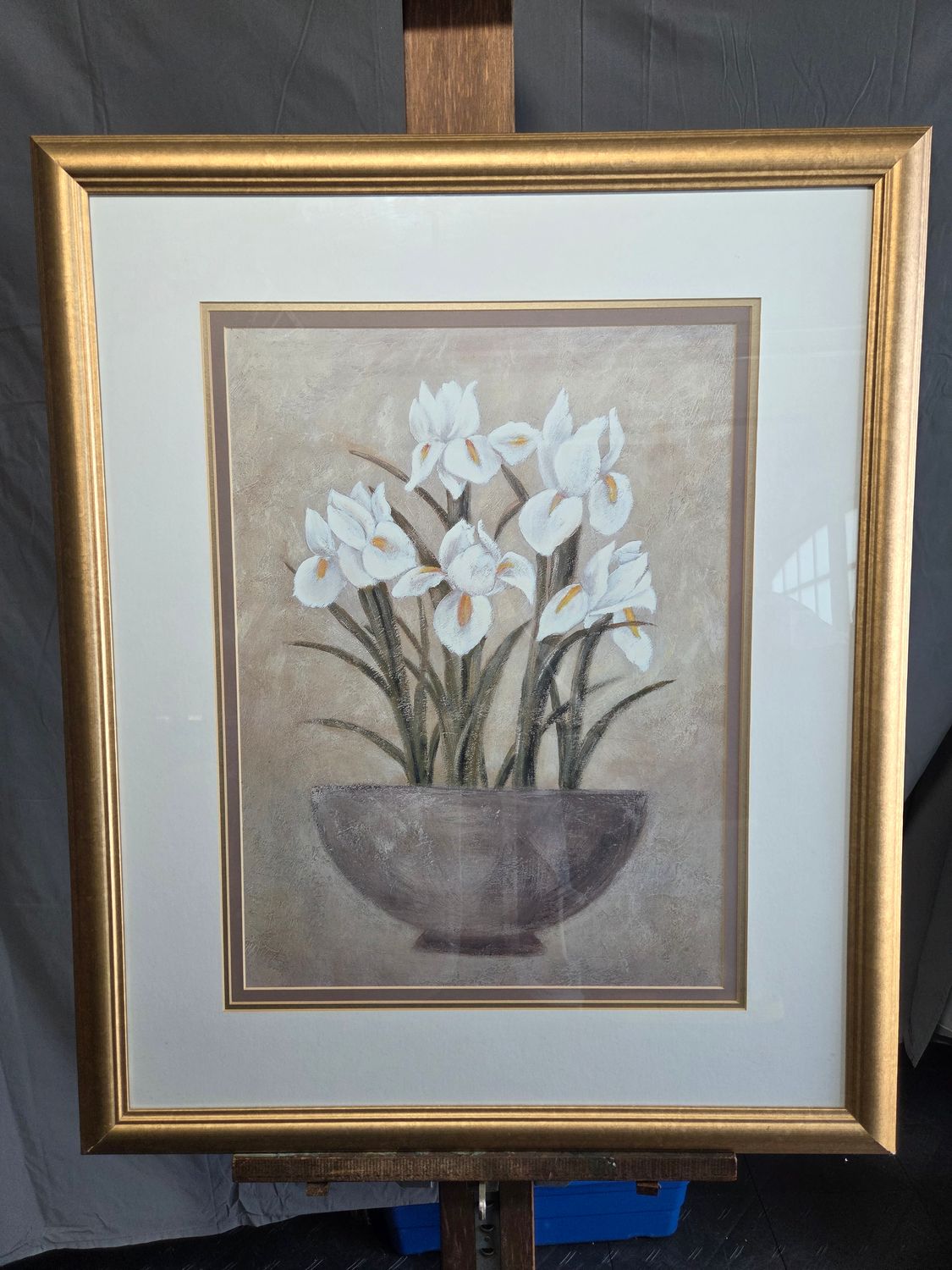 White Iris Floral Still Life Print
